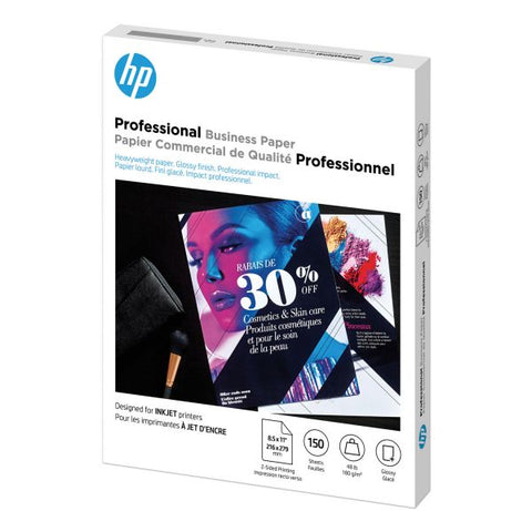 HP Inkjet Brochure Paper, 98 Bright, 48 lb Bond Weight, 8.5 x 11, White, 150/Pack