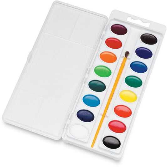 Crayola Washable Watercolors, 16 Assorted Colors, Palette Tray