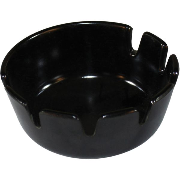 Impact Products Tabletop Ash Tray Round - Heat Resistant, Lightweight - 1.8" Height x 4.8" Width - Plastic - Black - 1 Each