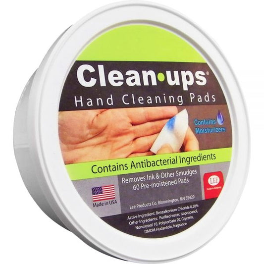 LEE Clean-Ups Hand Cleaning Pads, Cloth, 3" dia, Mild Floral Scent, 60/Tub