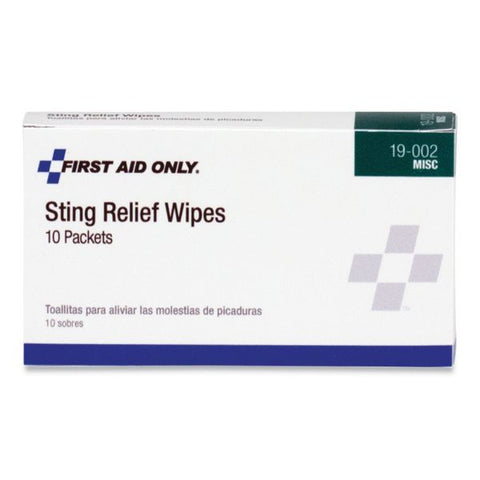 PhysiciansCare by First Aid Only First Aid Sting Relief Pads, 10/Box