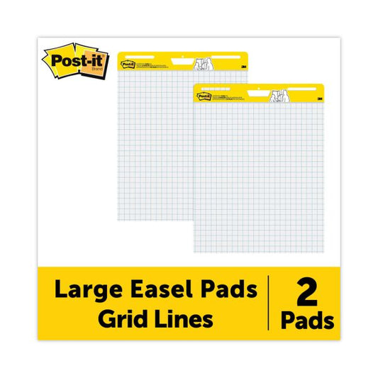 Post-it Easel Pads Self Stick Easel Pads, Quadrille, 25 x 30, White, 2 30 Sheet Pads/Carton