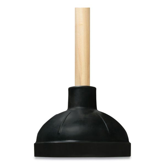 Coastwide Professional Toilet Plunger, 20" Wood Handle, Black