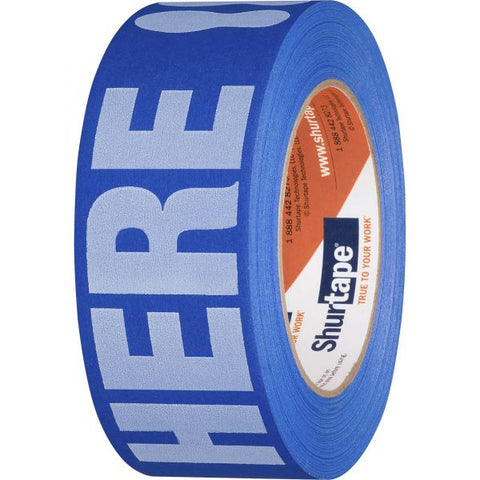 Duck STAND HERE Floor Marking Tape 60 yd Length x 1.88" Width - 1 / Roll - 100 Per Roll - Blue