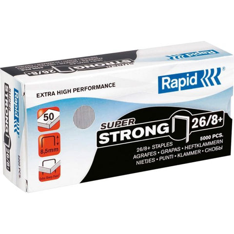 Rapid High Capacity Staples, 0.31" Leg, 0.5" Crown, Steel, 5,000/Box