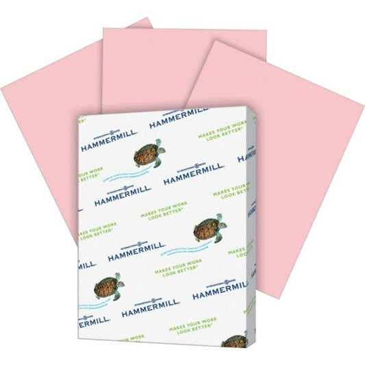 Hammermill Recycled Colored Paper, 20 lb, 8 1/2 x 11, Pink, 500 Sheets/Ream