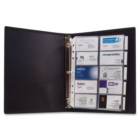 Anglers 3-Ring Business Card Binder 1000 Capacity - 11" x 8.50" - 3-Ring Binding - 5 Tab(s) - Refillable