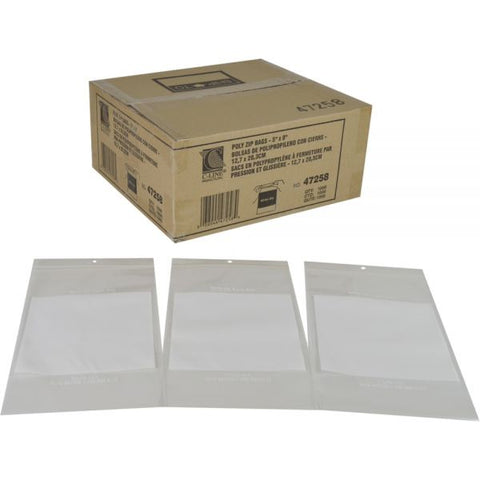 C-Line Write-On Poly Bags, 2 mil, 5" x 8", Clear, 1,000/Carton