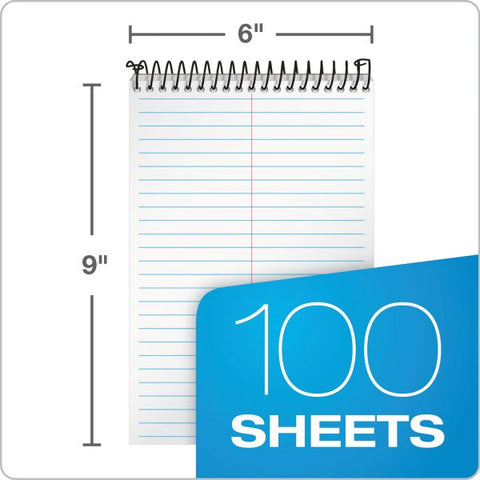 TOPS Docket Gold Steno Pads, Gregg Rule, Frosted White Cover, 100 White (Heavyweight 20 lb Bond) 6 x 9 Sheets