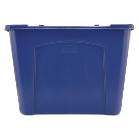 Rubbermaid Commercial Stacking Recycle Bin, 14 gal, Polyethylene, Blue