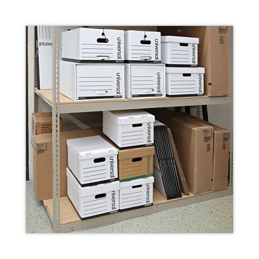 Universal Heavy-Duty Fast Assembly Lift-Off Lid Storage Box, Letter/Legal Files, White, 12/Carton