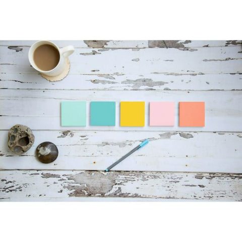 Post-it Notes Original Pads in Beachside Cafe Collection Colors, 3" x 3", 100 Sheets/Pad, 12 Pads/Pack