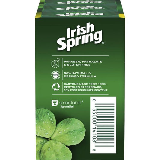 Irish Spring Bar Soap, Clean Fresh Scent, 3.75oz, 3 Bars/Pack, 18 Packs/Carton