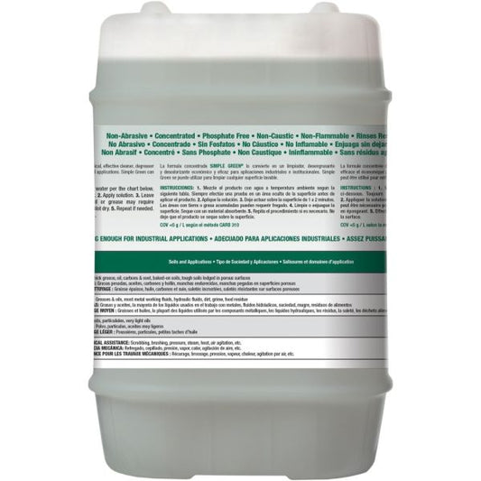 Simple Green Industrial Cleaner and Degreaser, Concentrated, 5 gal, Pail