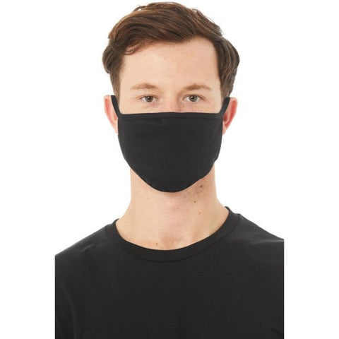 Bella + Canvas Reusable 2-Ply Cloth Face Masks, Black, M/L