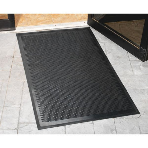 Genuine Joe Clean Step Outdoor Scraper Floor Mat 48" x 72" - Rubber - Black