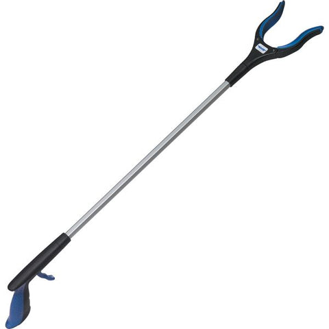 Ettore Grip 'n Grab Multipurpose Pickup Tool 32" Reach - Articulating Head, Rust Proof, Comfortable Handle, Comfortable Handle - Rubber, Aluminum, Plastic - Blue - 1 Each