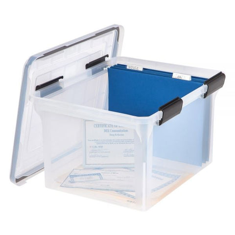 I.R.I.S. Weathertight File Box 17.9" x 10.9" x 14.5" - Legal/Letter Size - Plastic - Clear