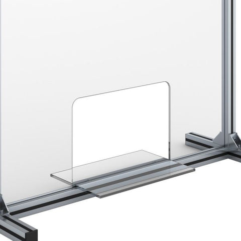 Lorell Removable Shelf Glass Protective Screen 36" Width x 0.3" Depth x 36" Height - 1 Each - Clear - Tempered Glass, Aluminum