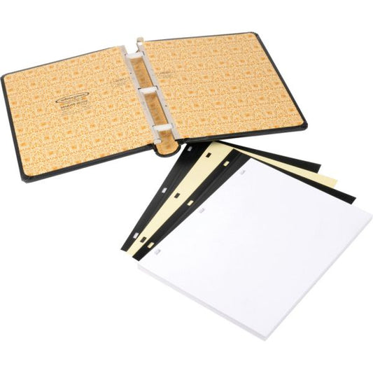 Wilson Jones Looseleaf Corporation Minute Book, 1 Subject, Unruled, Black/Gold Cover, 11 x 8.5, 250 Sheets