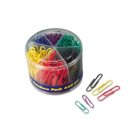 Officemate Giant #2 Plastic-Coated Paper Clips No. 2 - 300/ Box - Jumbo - 150/ Box - Assorted Colors