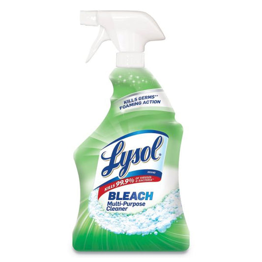 LYSOL Brand Power White & Shine Multi-Purpose Cleaner with Bleach, 32oz Spray Bottle, 12/CT