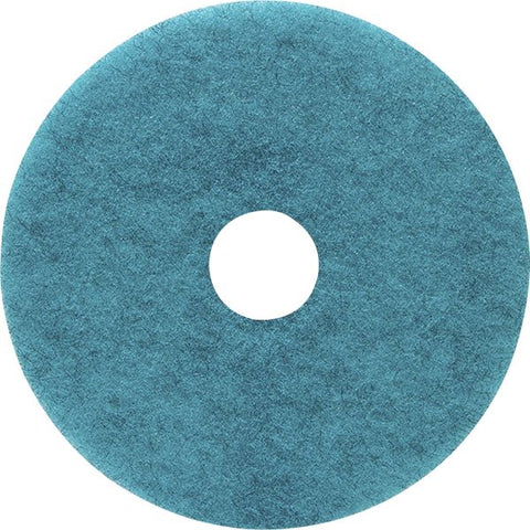 Genuine Joe Burnish Floor Pad 5/Carton - Round x 17" Diameter - Floor - 1200 rpm to 3000 rpm Speed Supported - Resin, Fiber - Blue