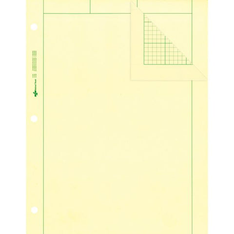 Rediform Computation Pads - Letter Letter Size (8 1/2" x 11") - 5 Squares/ Inch - Green With Green Ruling - 3-Hole Punched - 100 Sheets/ Pad - 1 Pad