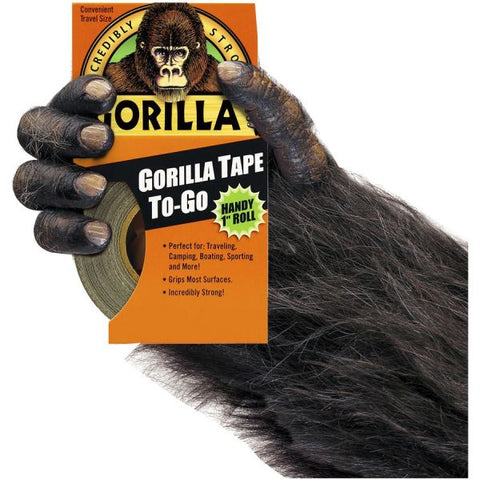 Gorilla Tape To-Go 10 yd Length x 1" Width - 1 Each - Black