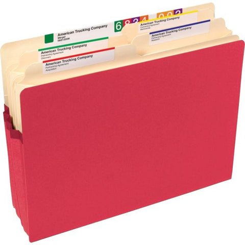 Smead Colored File Pockets, 3.5" Expansion, Letter Size, Red