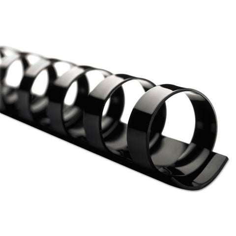 GBC CombBind Standard Spines, 3/8" Diameter, 60 Sheet Capacity, Black, 100/Box