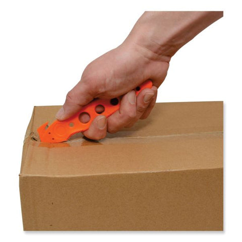 Westcott Safety Cutter, 1.2" Blade, 5.75" Plastic Handle, Orange, 5/Pack