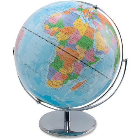 Advantus 12-Inch Globe with Blue Oceans, Silver-Toned Metal Desktop Base,Full-Meridian