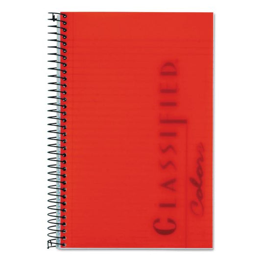 TOPS Color Notebooks, 1 Subject, Narrow Rule, Ruby Red Cover, 8.5 x 5.5, 100 White Sheets