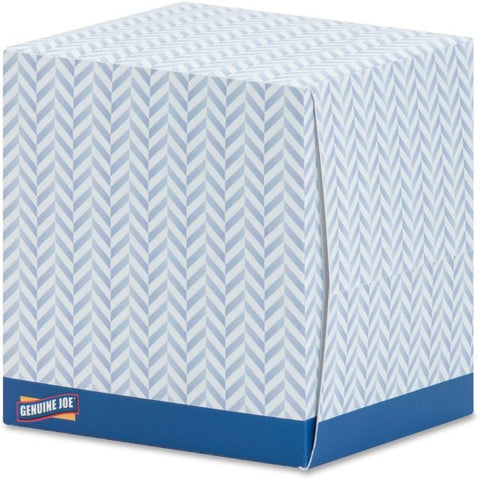 Genuine Joe 2-Ply Facial Tissues 85 Tissues/ Box - 36 Boxes/ Carton - 2-Ply - White Tissues