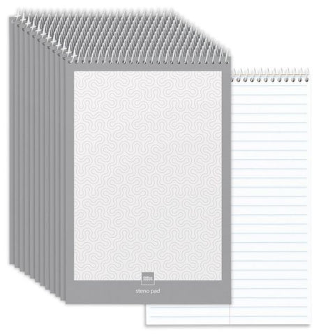 Steno Books, 6" x 9", Gregg Ruled, 70 Sheets, White, Pack Of 12