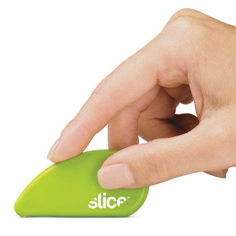 slice Safety Cutters, Fixed, Non Replaceable Micro Safety Blade, 0.1" Ceramic Blade, 2.4" Plastic Handle, Green