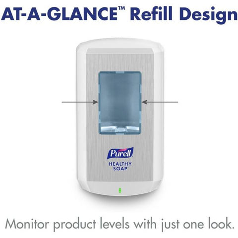 PURELL CS8 Soap Dispenser, 1,200 mL, 5.79 x 3.93 x 10.31, White Automatic - 1.27 quart Capacity - Site Window, Wall Mountable, Durable - White - 1 / Carton