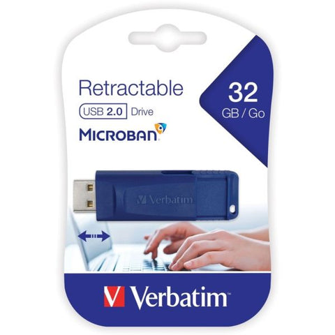 Verbatim Classic USB 2.0 Flash Drive, 32GB, Blue