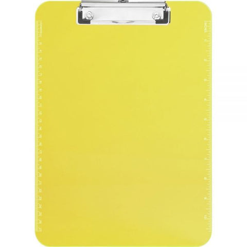 Business Source Transparent Plastic Clipboard 9" x 12" - Plastic - Neon Green - 1 Each