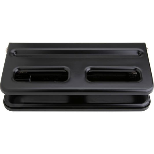 Business Source Heavy-Duty Three-Hole Punch 3 Punch Heads - 9/32" Hole Diameter - 30 Sheet Capacity - Black