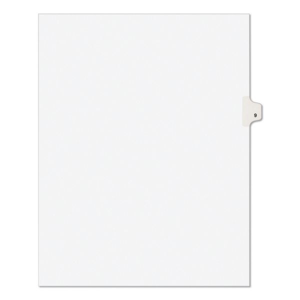 Avery Preprinted Legal Exhibit Side Tab Index Dividers, Avery Style, 10-Tab, 9, 11 x 8.5, White, 25/Pack