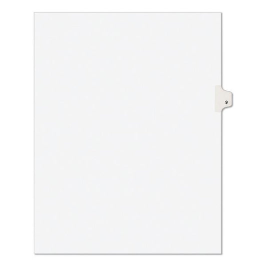 Avery Preprinted Legal Exhibit Side Tab Index Dividers, Avery Style, 10-Tab, 9, 11 x 8.5, White, 25/Pack