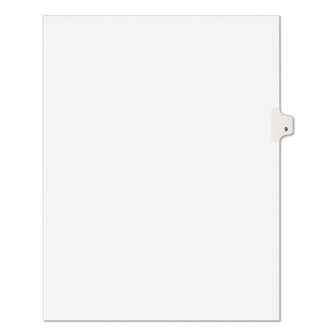 Avery Preprinted Legal Exhibit Side Tab Index Dividers, Avery Style, 10-Tab, 9, 11 x 8.5, White, 25/Pack