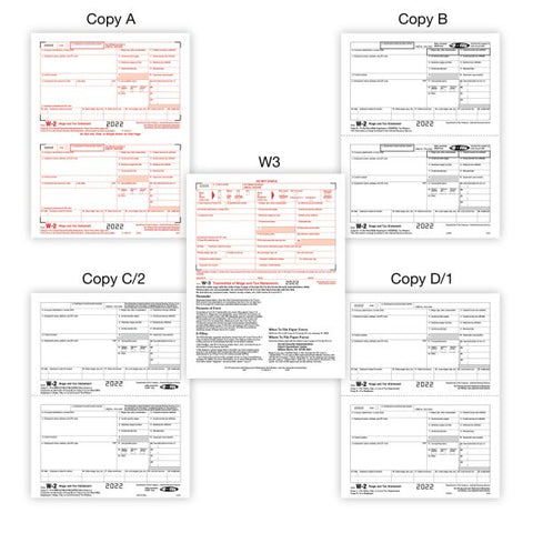 W-2 Laser Tax Forms With Software, 6-Part, 2-Up, 8-1/2" x 11", Pack Of 25 Form Sets