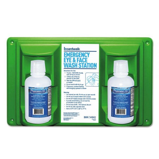 Boardwalk Emergency Eyewash Station, 16 oz Bottle, 2 Bottles/Station