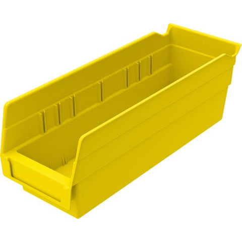 Akro-Mils Economical Storage Shelf Bins 4" Height x 4.1" Width x 11.6" Depth - Polypropylene - Yellow