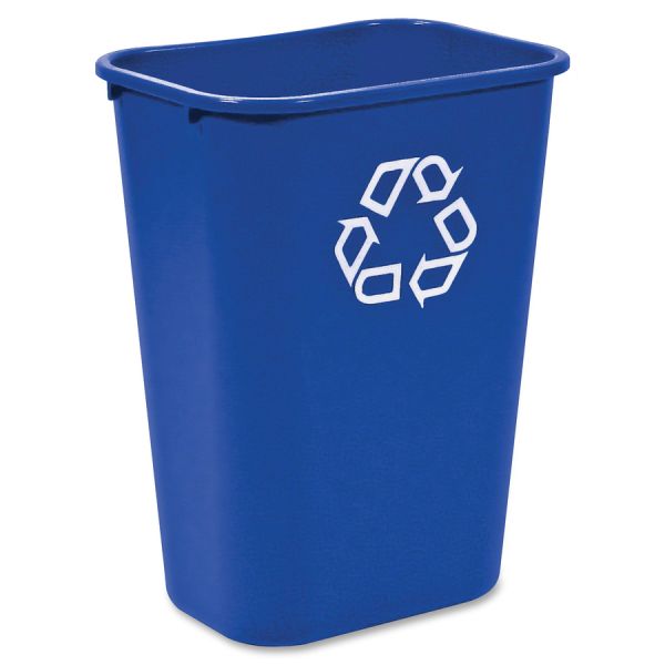 Rubbermaid Deskside Recycling Container 11" x 15.2" x 19.9" - 10 Gallon Capacity - Plastic - Blue