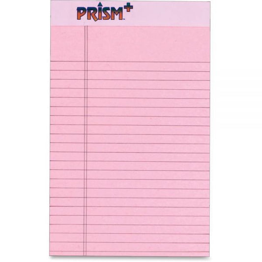 TOPS Prism + Colored Writing Pads, Narrow Rule, 50 Pastel Pink 5 x 8 Sheets, 12/Pack