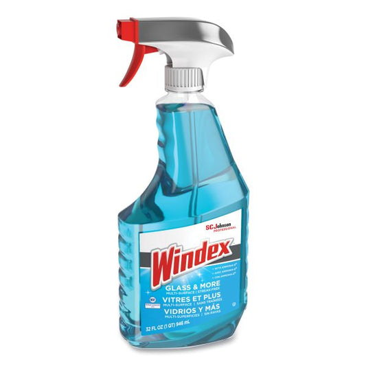 Windex Ammonia-D Glass Cleaner, Fresh, 32 oz Spray Bottle, 8/Carton Spray - 32 fl oz (1 quart) - 8 / Carton - Blue